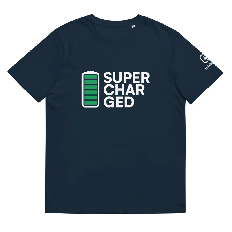 T-shirt Supercharged bleu marine unisexe