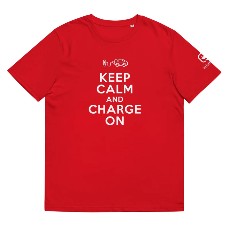 T-shirt unisexe - Keep calm and charge on - Rouge