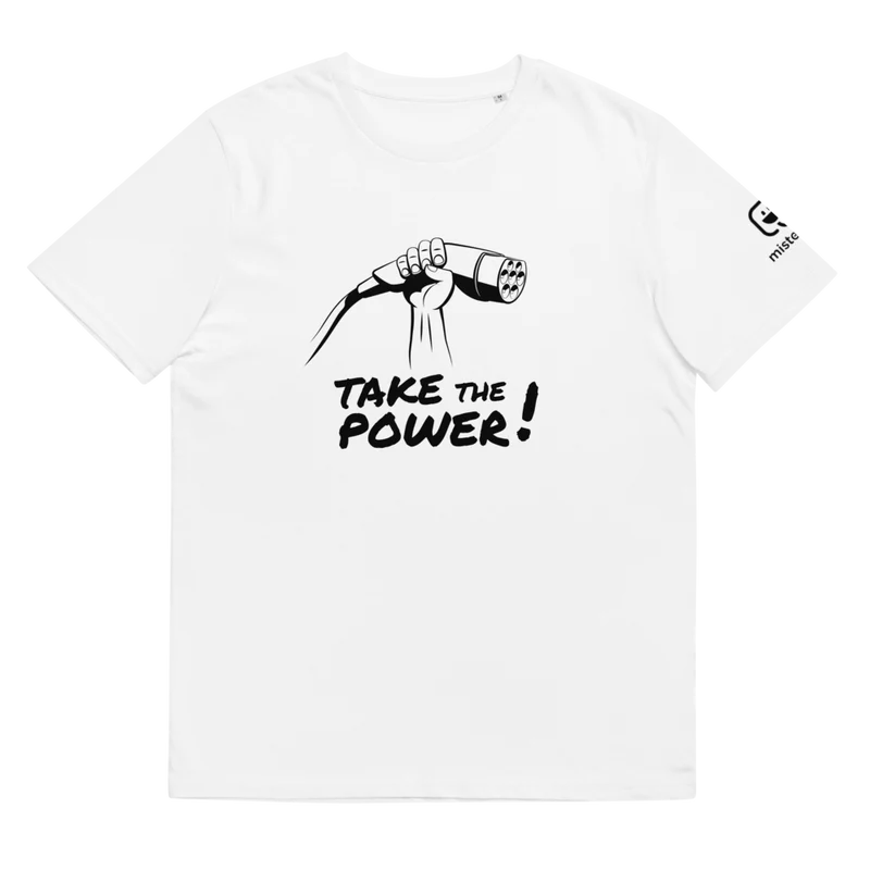 T-shirt unisexe - Take the power - blanc / noir