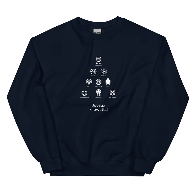 Sweat de Noël Joyeux Kilowatts unisexe - Bleu marine