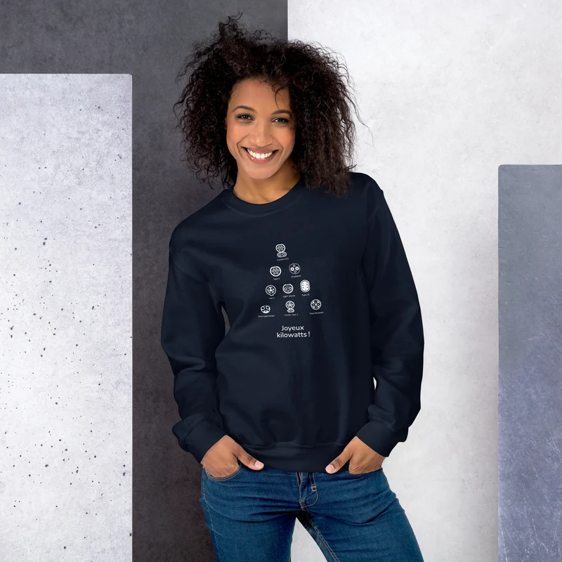 Sweat de Noël Joyeux Kilowatts unisexe - Bleu marine