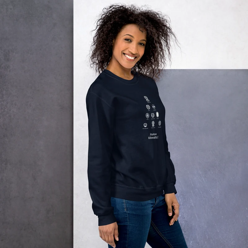 Sweat de Noël Joyeux Kilowatts unisexe - Bleu marine