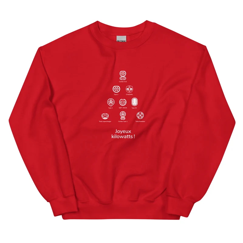Sweat de Noël Joyeux Kilowatts unisexe - Rouge