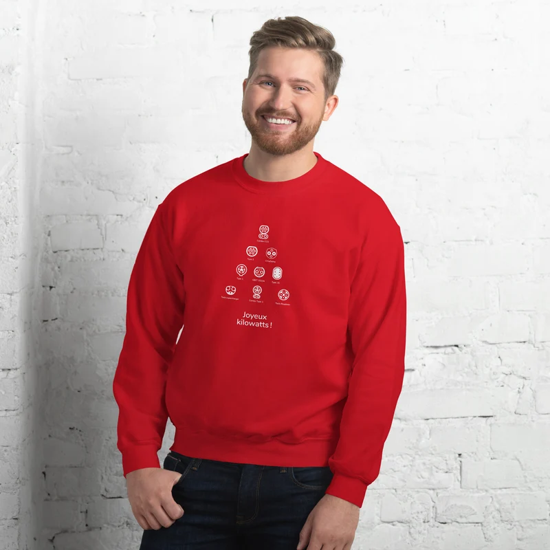 Sweat de Noël Joyeux Kilowatts unisexe - Rouge