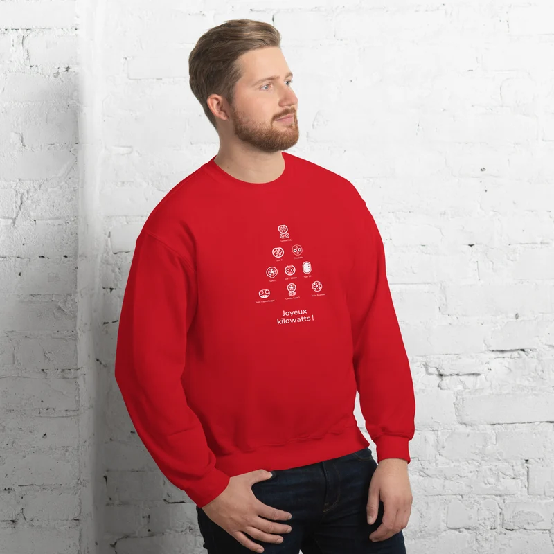 Sweat de Noël Joyeux Kilowatts unisexe - Rouge