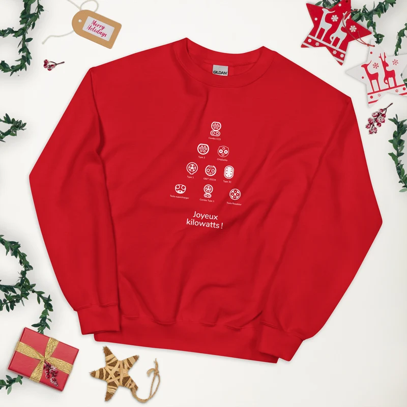 Sweat de Noël Joyeux Kilowatts unisexe - Rouge