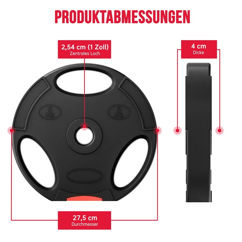 1-Zoll-Standard-Hantelscheiben, 5 x 5KG