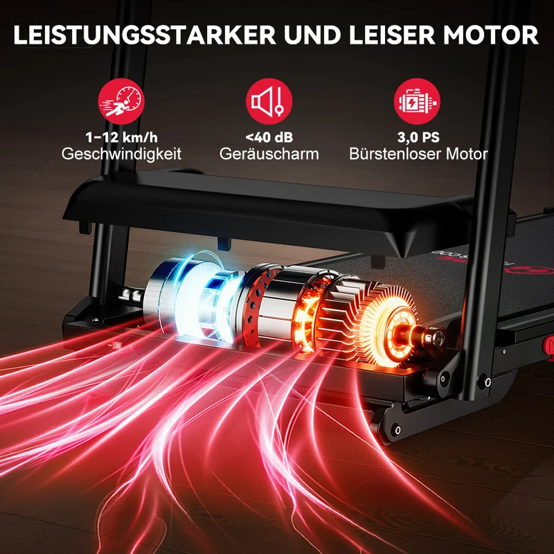 Klappbares Laufband Q5 mit Steigung, Bürstenlosem Motor, Geschwindigkeit 1–12 KM/H