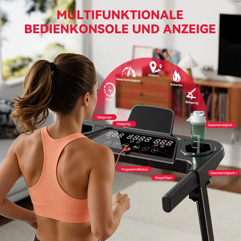 Klappbares Laufband Q5 mit Steigung, Bürstenlosem Motor, Geschwindigkeit 1–12 KM/H