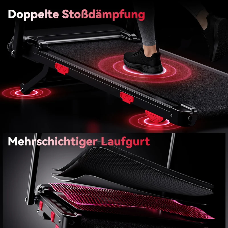 Klappbares Laufband Q5 mit Steigung, Bürstenlosem Motor, Geschwindigkeit 1–12 KM/H