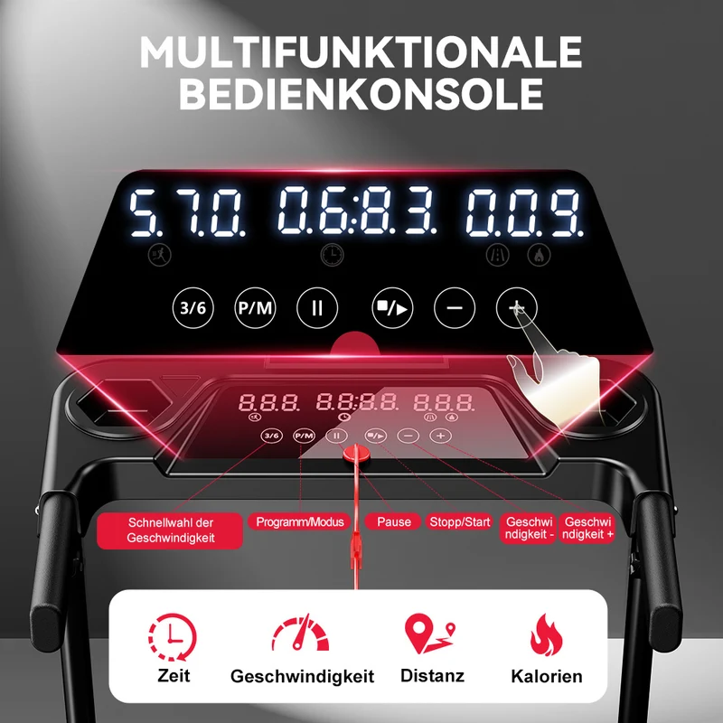 Klappbares Laufband Q5 mit Steigung, Bürstenlosem Motor, Geschwindigkeit 1–12 KM/H