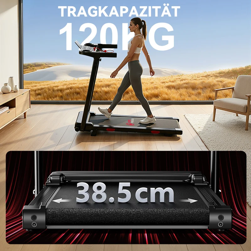 Klappbares Laufband Q5 mit Steigung, Bürstenlosem Motor, Geschwindigkeit 1–12 KM/H