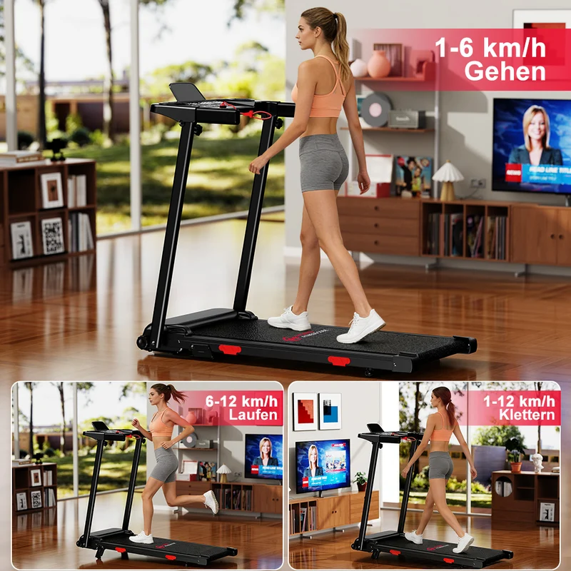 Klappbares Laufband Q5 mit Steigung, Bürstenlosem Motor, Geschwindigkeit 1–12 KM/H