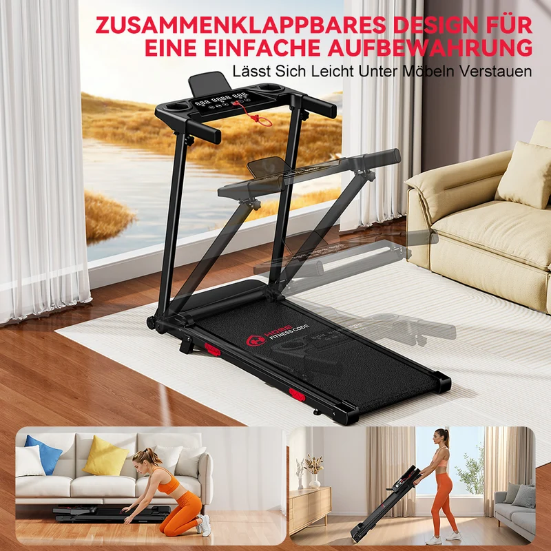 Klappbares Laufband Q5 mit Steigung, Bürstenlosem Motor, Geschwindigkeit 1–12 KM/H