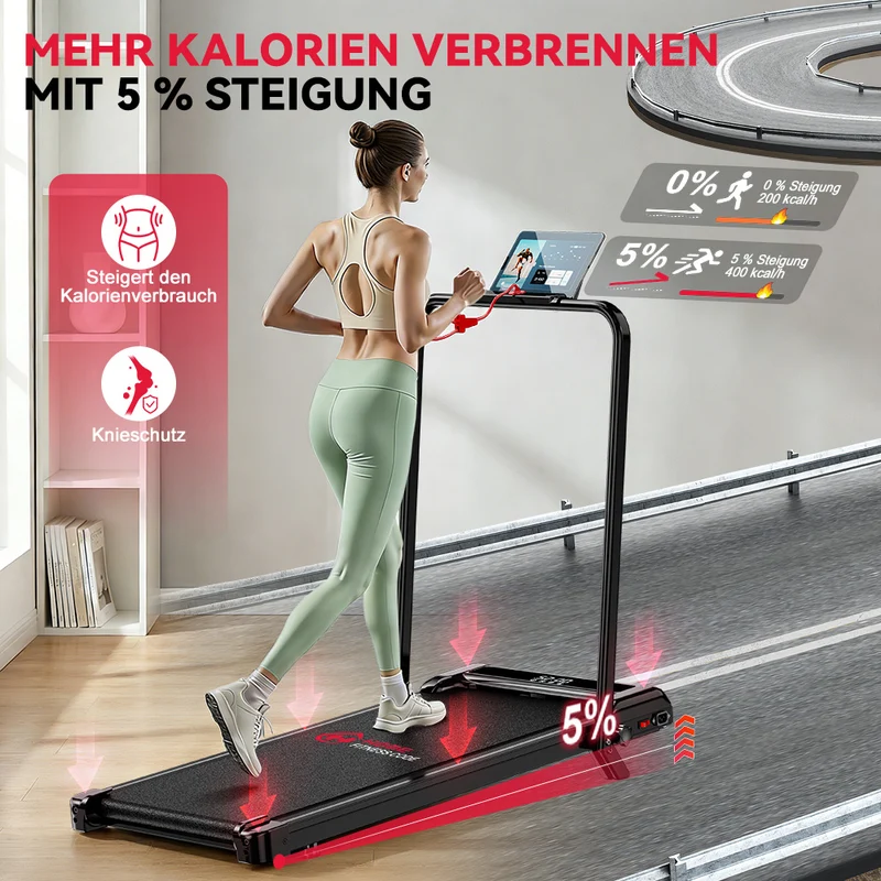 Klappbares Laufband Z3 mit Bürstenlosem Motor, Tempo 1-6KM/H, 5 % Manuelle Steigung