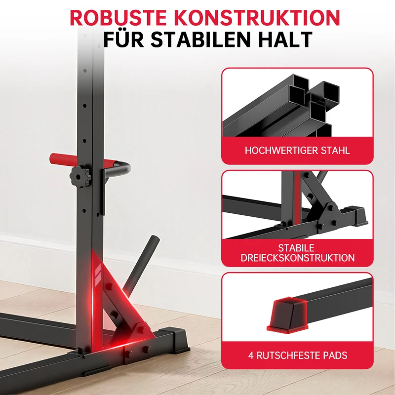 Kniebeuge Half-Rack mit Klimmzugstange