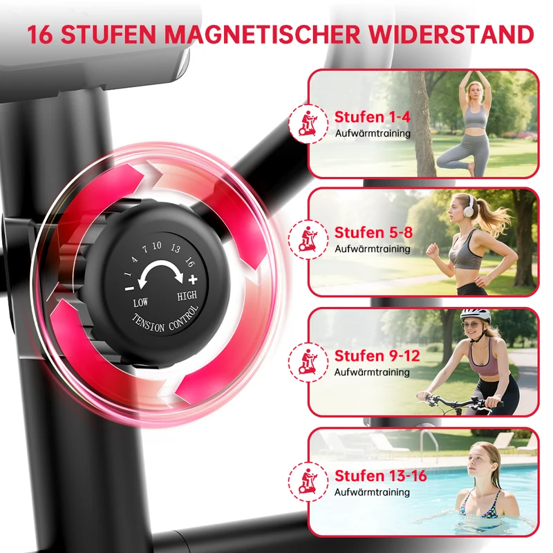 Ellipsentrainer E200, 16-Stufiger Magnetwiderstand
