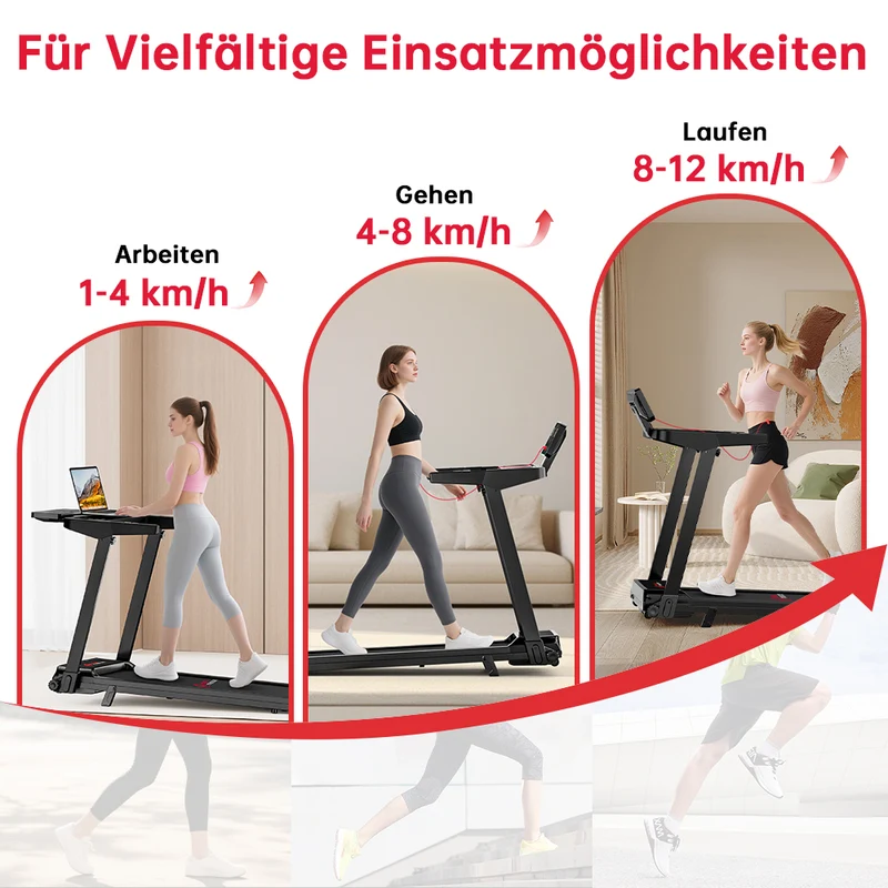 Klappbares Laufband Q8, 1-12 KM/H, 5% Manuelle Steigung