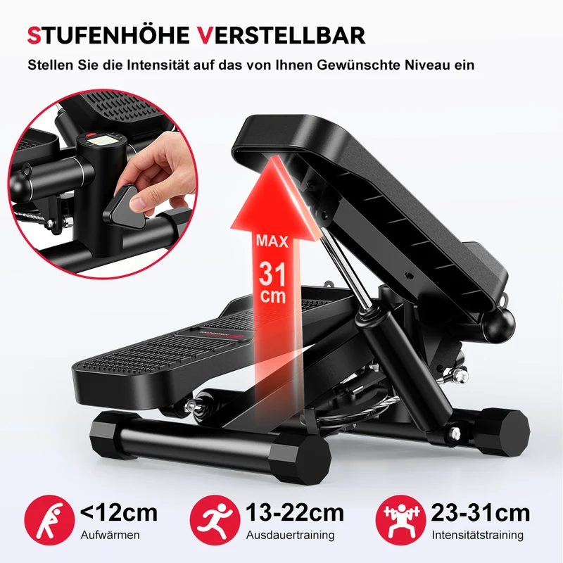 Hydraulischer Mini-Stepper mit Widerstandsbändern