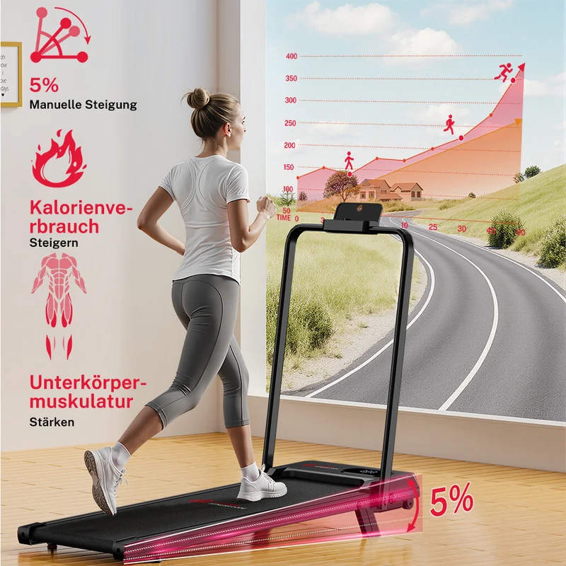 Laufband T7, Tempo 1-6KM/H, 5 % Manuelle Steigung