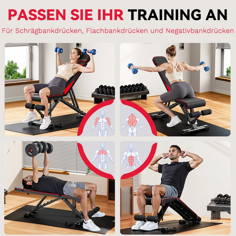 Faltbare Trainingsbank C1, Mehrere Anpassungen