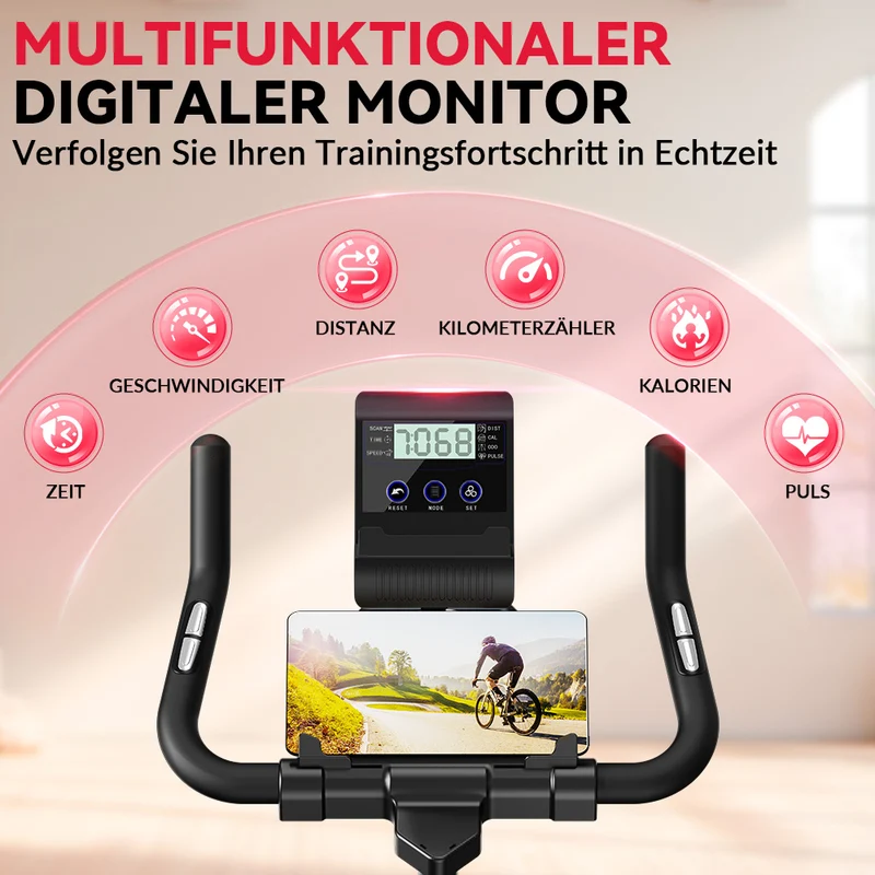 Stationärer Heimtrainer D1, Schwungrad 8KG/10KG