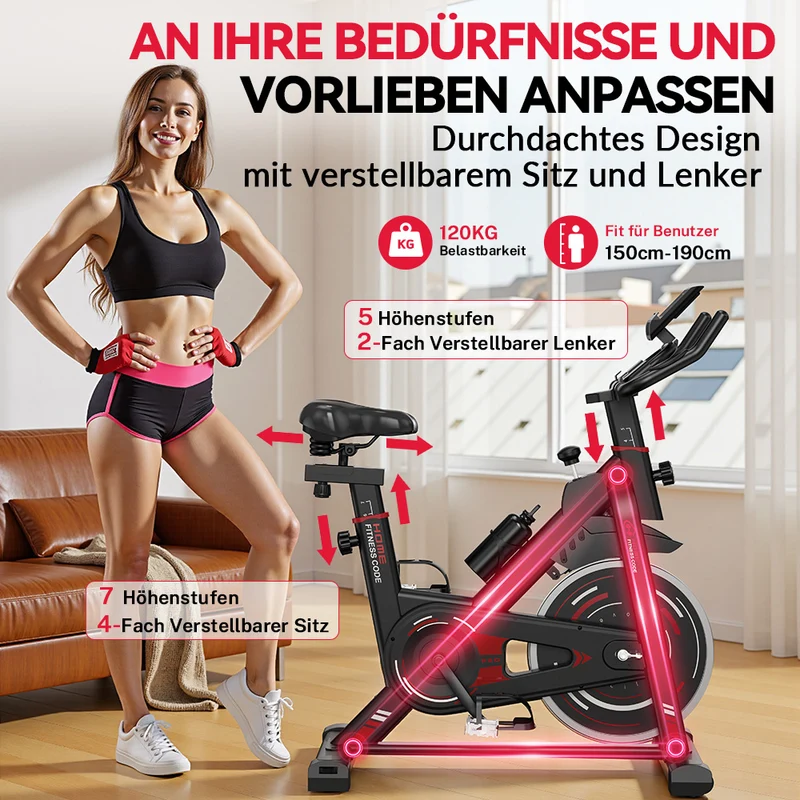Stationärer Heimtrainer D1, Schwungrad 8KG/10KG