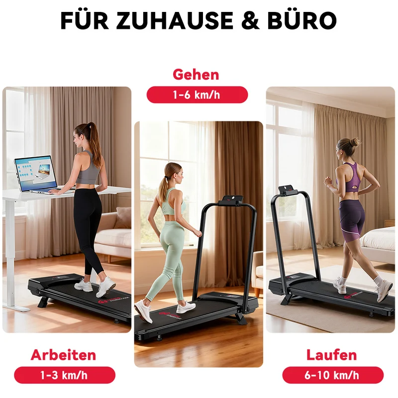 Laufband C1, Tempo 1-10KM/H, 5 % Manuelle Steigung