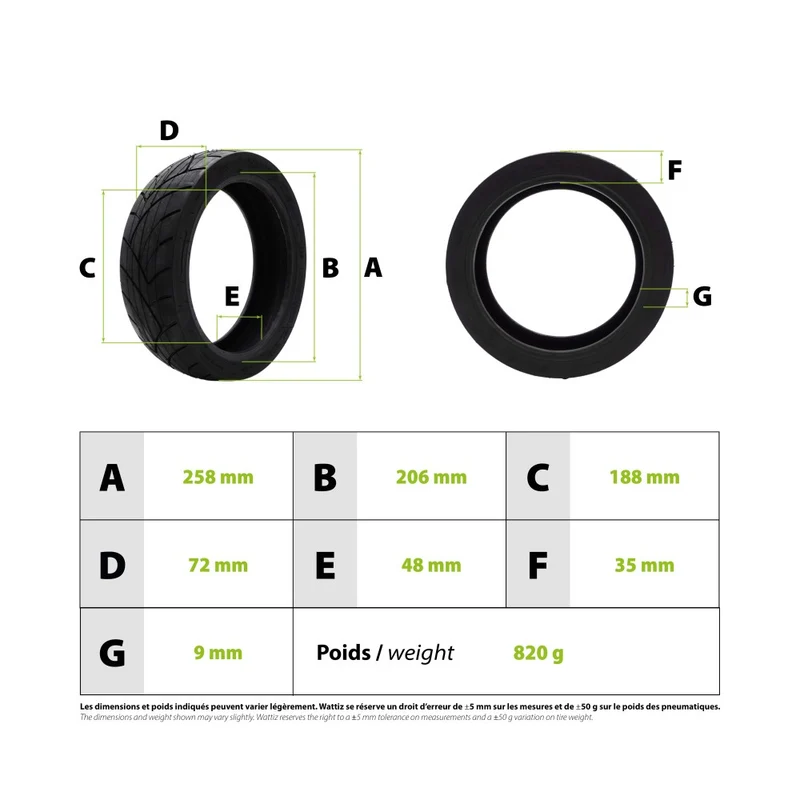 Reifen 70/60-7.5 Tubeless Ninebot Max G3