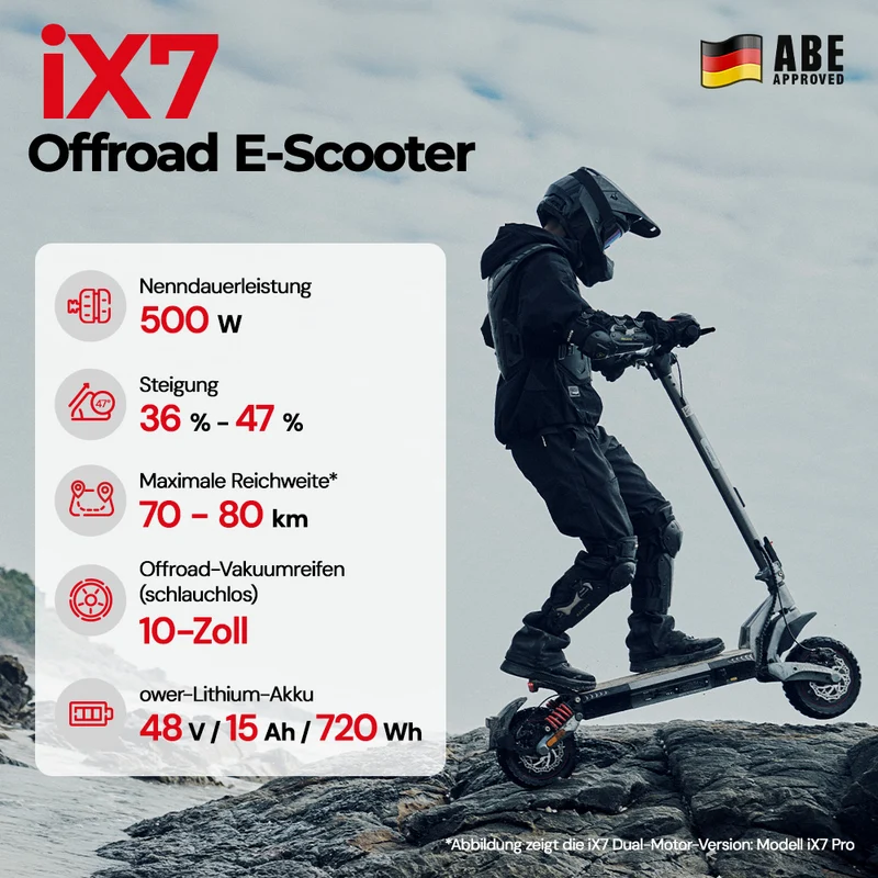 iScooter T8 Offroad-E-Scooter Mit Straßenzulassung (ABE,eKFV)