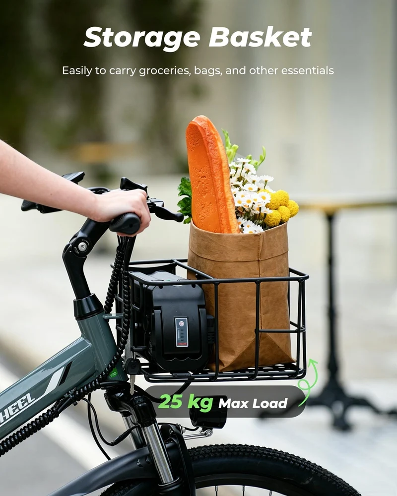 isinwheel M40 750W Folding Electric Bike with Basket