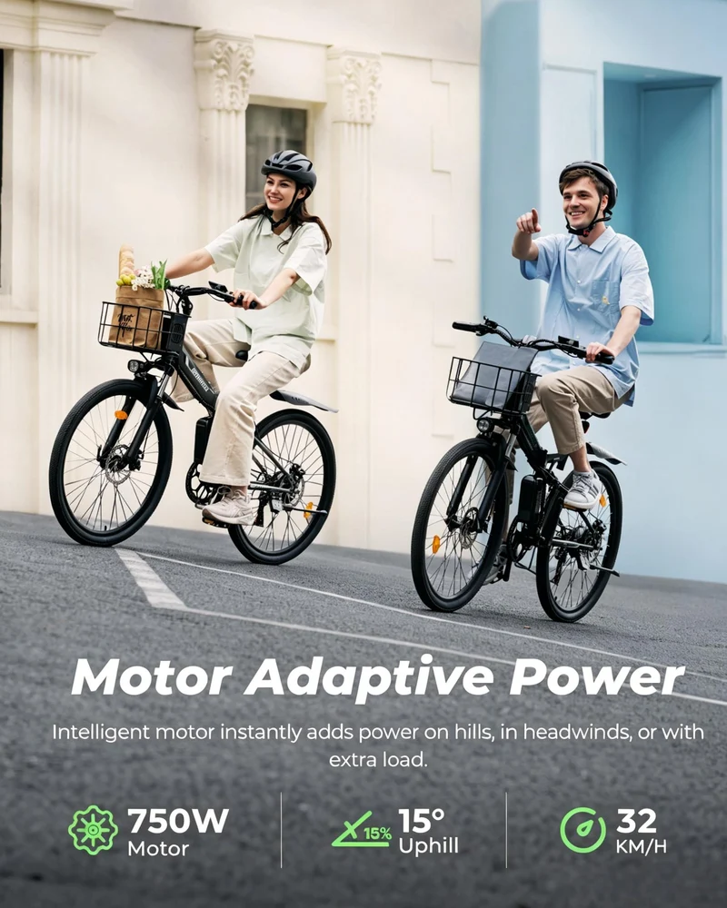 isinwheel M40 750W Folding Electric Bike with Basket