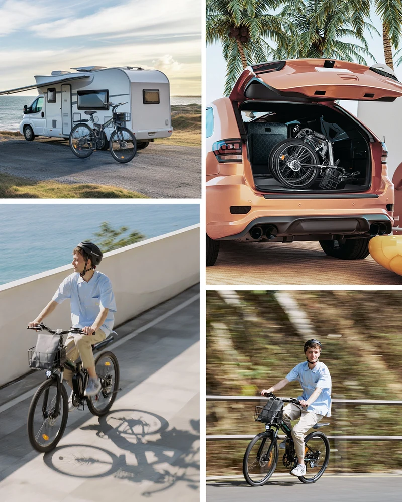 isinwheel M40 750W Folding Electric Bike with Basket