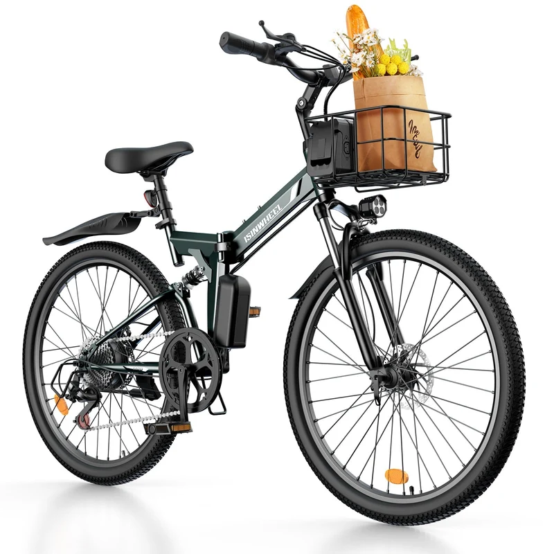 isinwheel M40 750W Folding Electric Bike with Basket