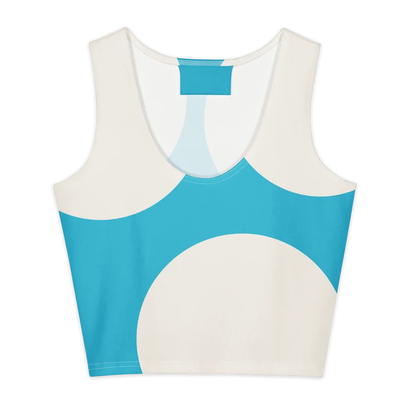 Moxi Blue Mushroom Cotton crop top
