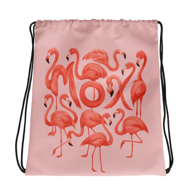 Moxi Flamingo Drawstring bag