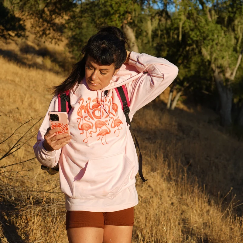 Moxi Flamingo Lightweight Hoodie