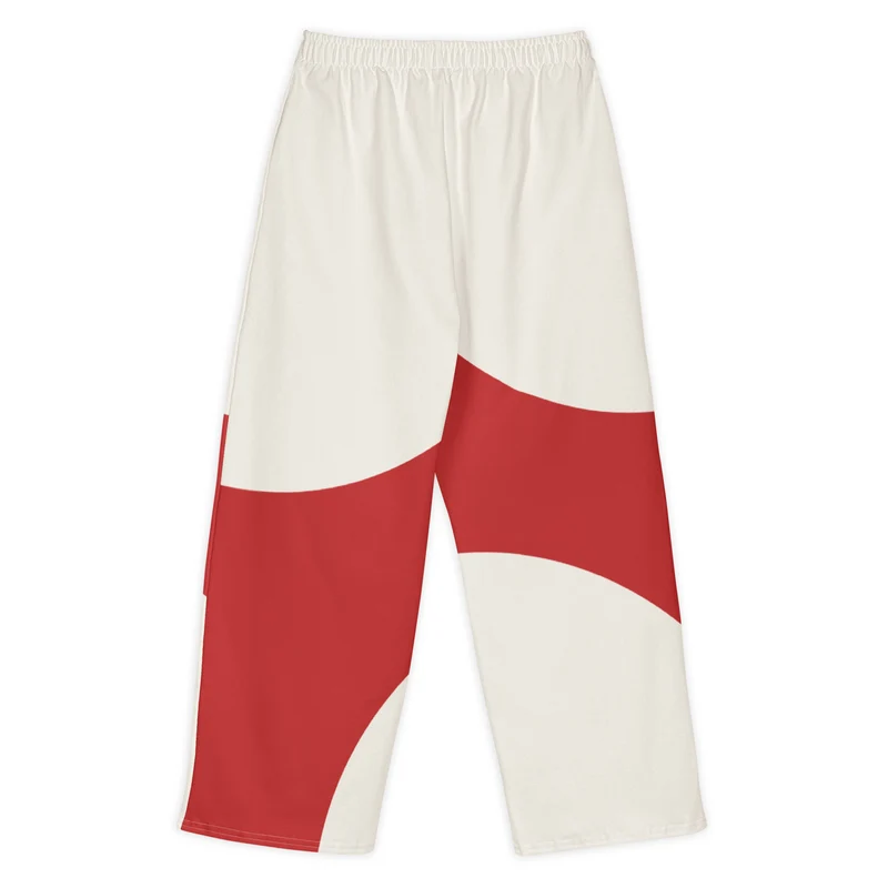 Moxi Red Mushroom Cotton Wide legged Sweatpants