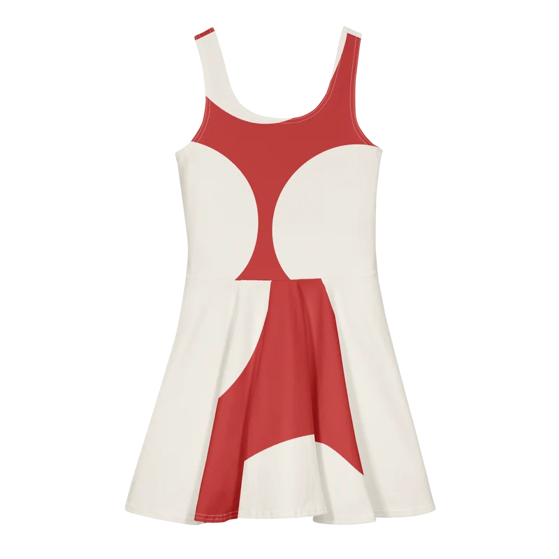 Red Mushroom Cotton skater dress
