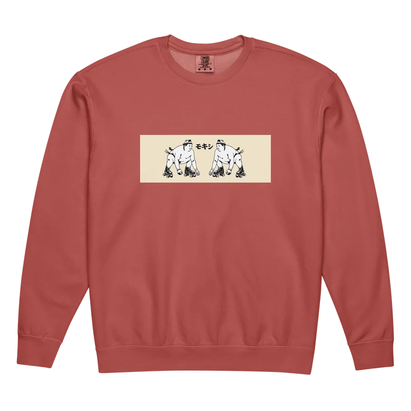 Sumo Faceoff garment-dyed fleece crewneck sweatshirt