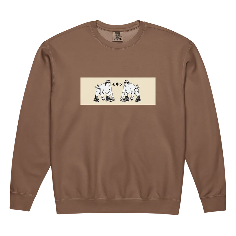 Sumo Faceoff garment-dyed fleece crewneck sweatshirt