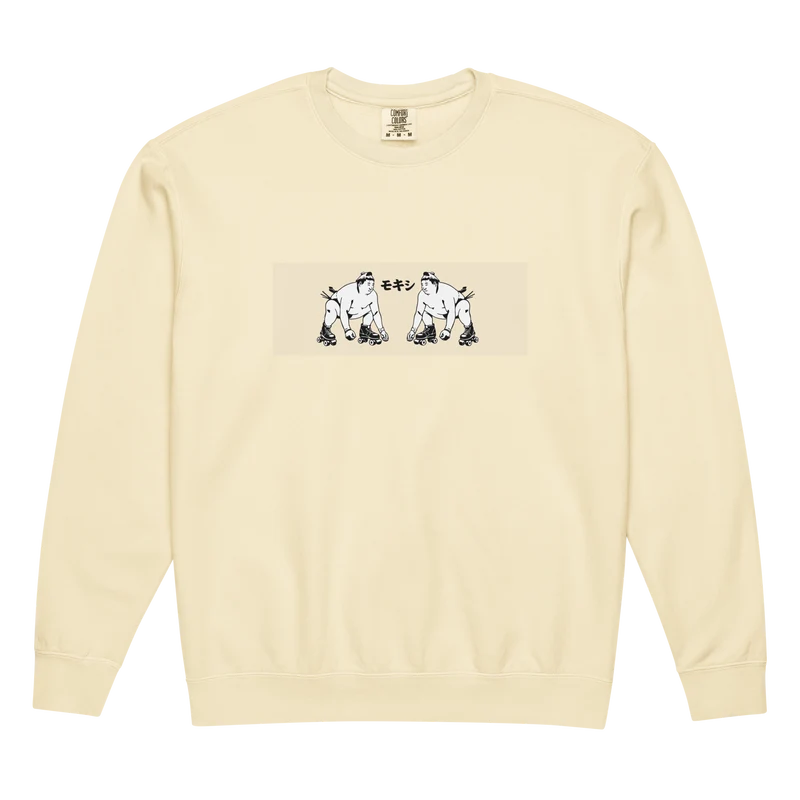 Sumo Faceoff garment-dyed fleece crewneck sweatshirt