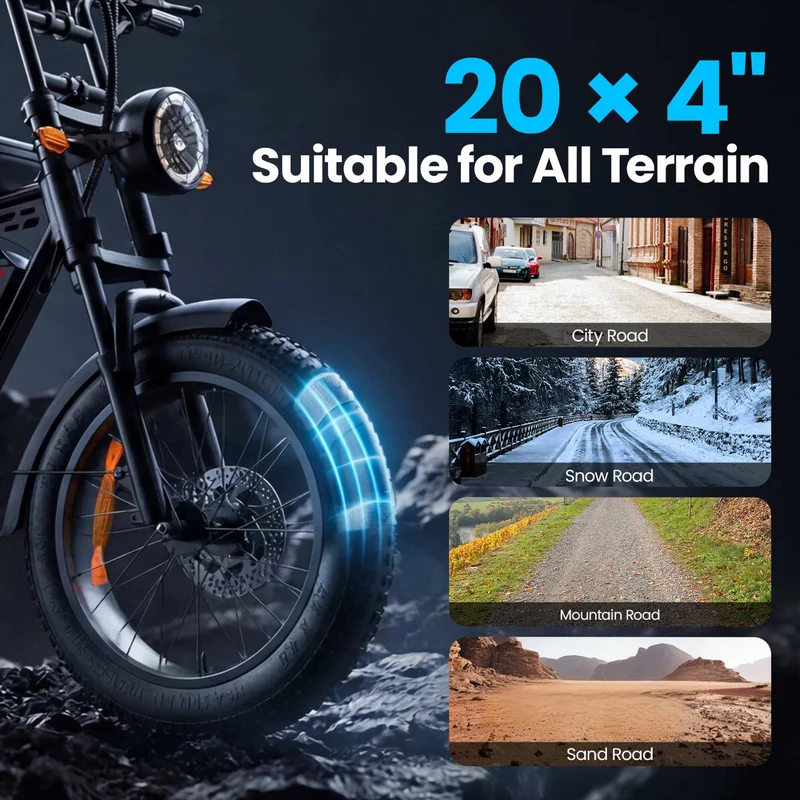 Aairsk X5 Fat Tire Electric Bike 50 Mile 28MPH NFC Start for Sale