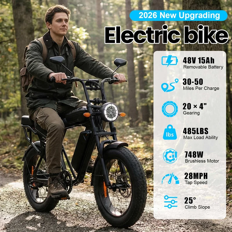 Aairsk X5 Fat Tire Electric Bike 50 Mile 28MPH NFC Start for Sale