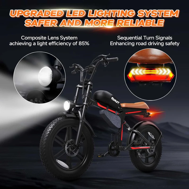 QNUT BK20 Fat Tire Electric Bike 48V 18A 1500W 28MPH UL2849 Certified