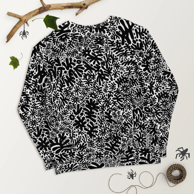 Bent Weird All Over Black & White Sweat