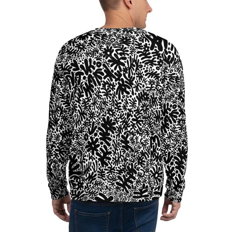 Bent Weird All Over Black & White Sweat