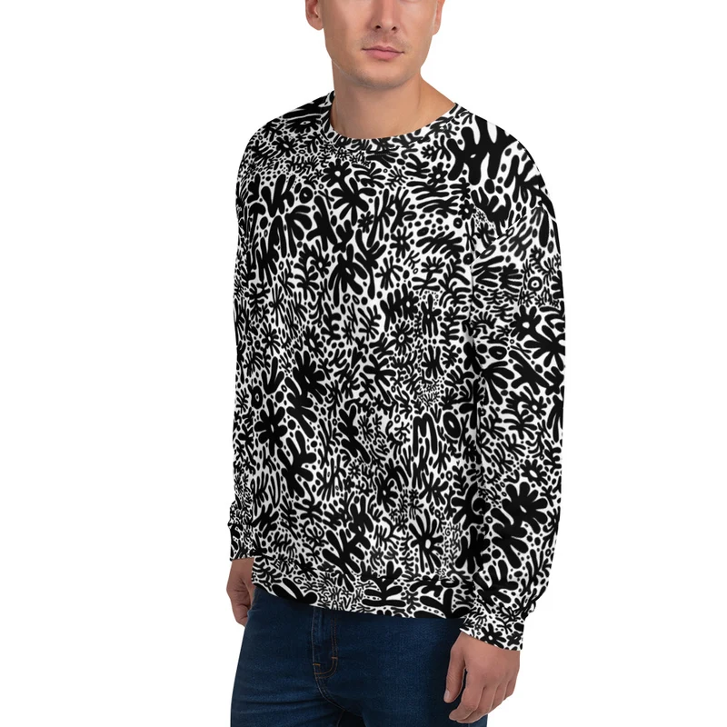 Bent Weird All Over Black & White Sweat