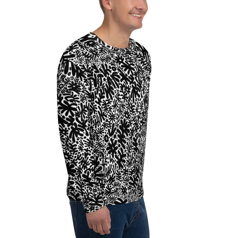 Bent Weird All Over Black & White Sweat