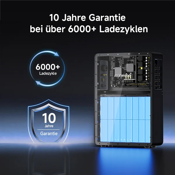 5,12 kWh Runhood SOMMAR R5200-DC All-in-One Micro Solar ESS · Balkonkraftwerk 4000 Watt PV-Eingang · AC-2500 Watt Notstrom · Solar-Speicher · Batterie